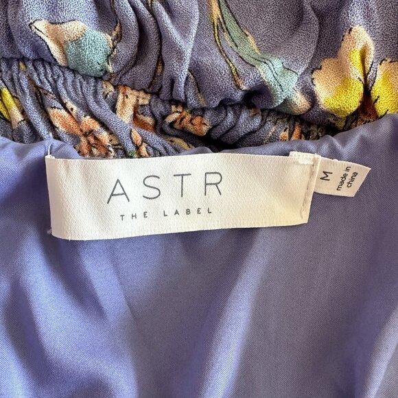 Women's M ASTR Floral Peplum Smocked Tank Cami Purple Blue Adjustable Straps - Picture 4 of 6